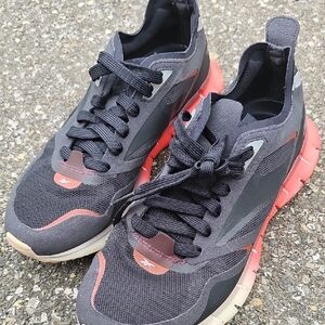 Reebok Black and Red Athletic Shoes with Cushioned Sole